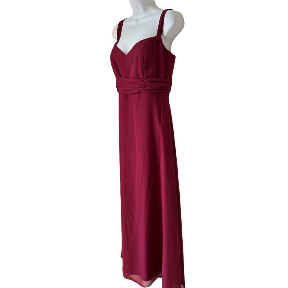Burgundyย Evening Wedding Bridesmaid Wedding Guest Sleeveless maxi โDress sizeโ10